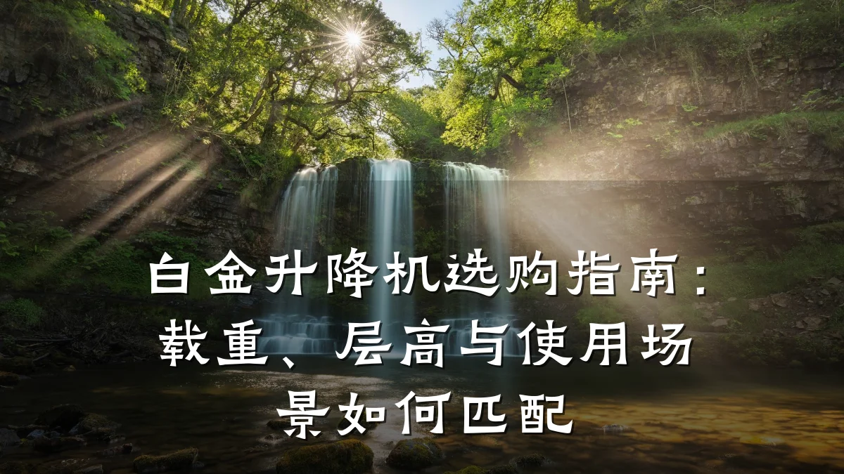 白金升降机选购指南：载重、层高与使用场景如何匹配