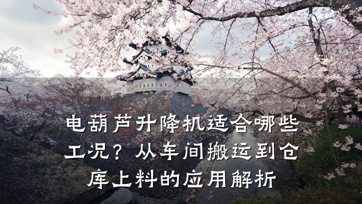 电葫芦升降机适合哪些工况?从车间搬运到仓库上料的应用解析