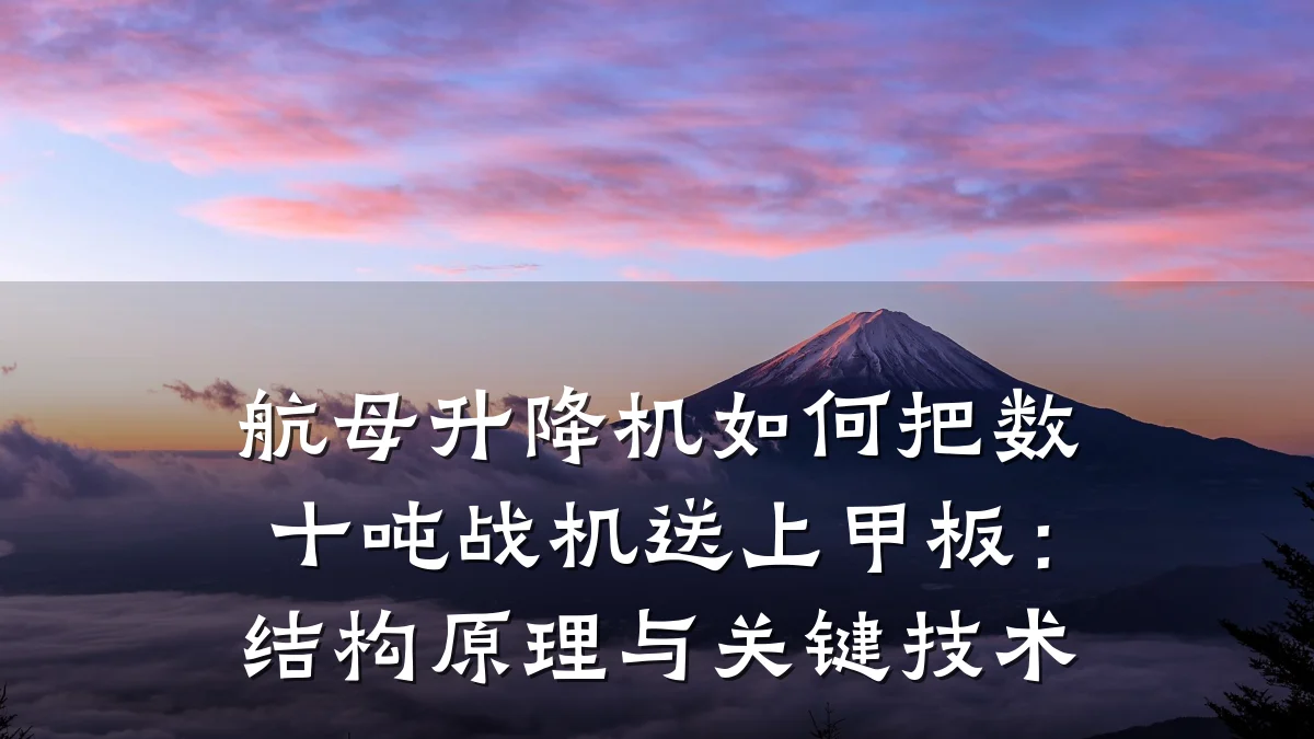 航母升降机如何把数十吨战机送上甲板:结构原理与关键技术