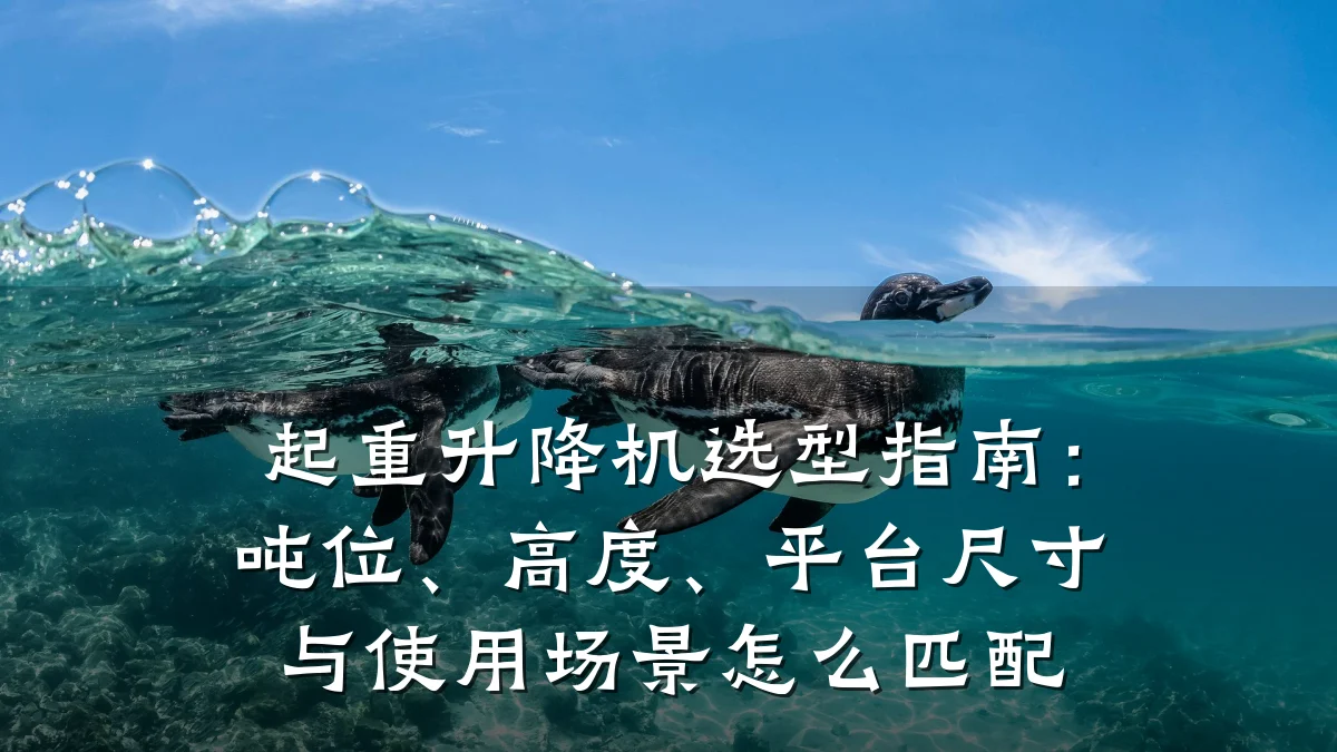 起重升降机选型指南:吨位、高度、平台尺寸与使用场景怎么匹配