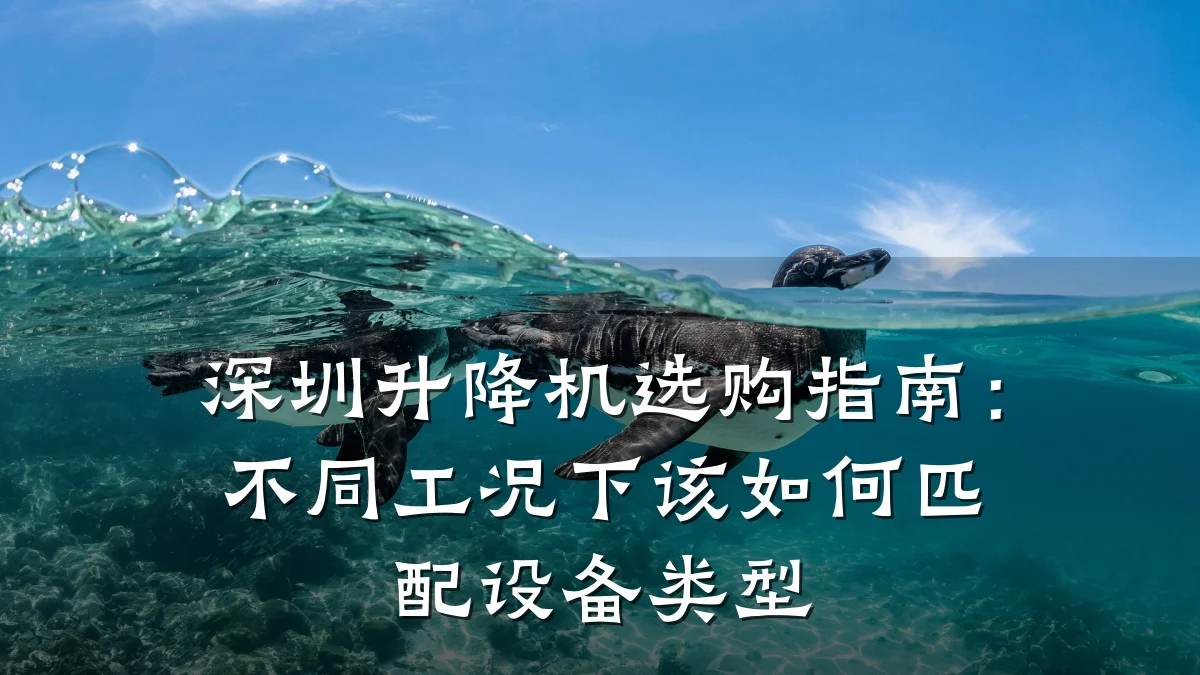 深圳升降机选购指南:不同工况下该如何匹配设备类型
