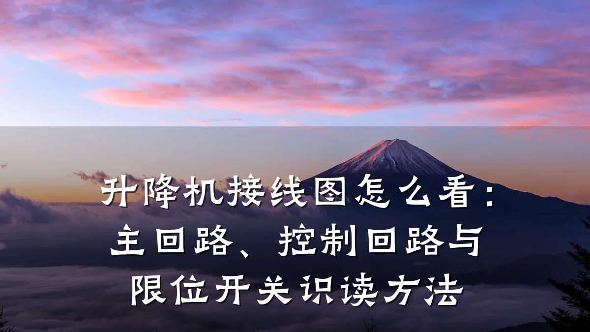 升降机接线图怎么看:主回路、控制回路与限位开关识读方法