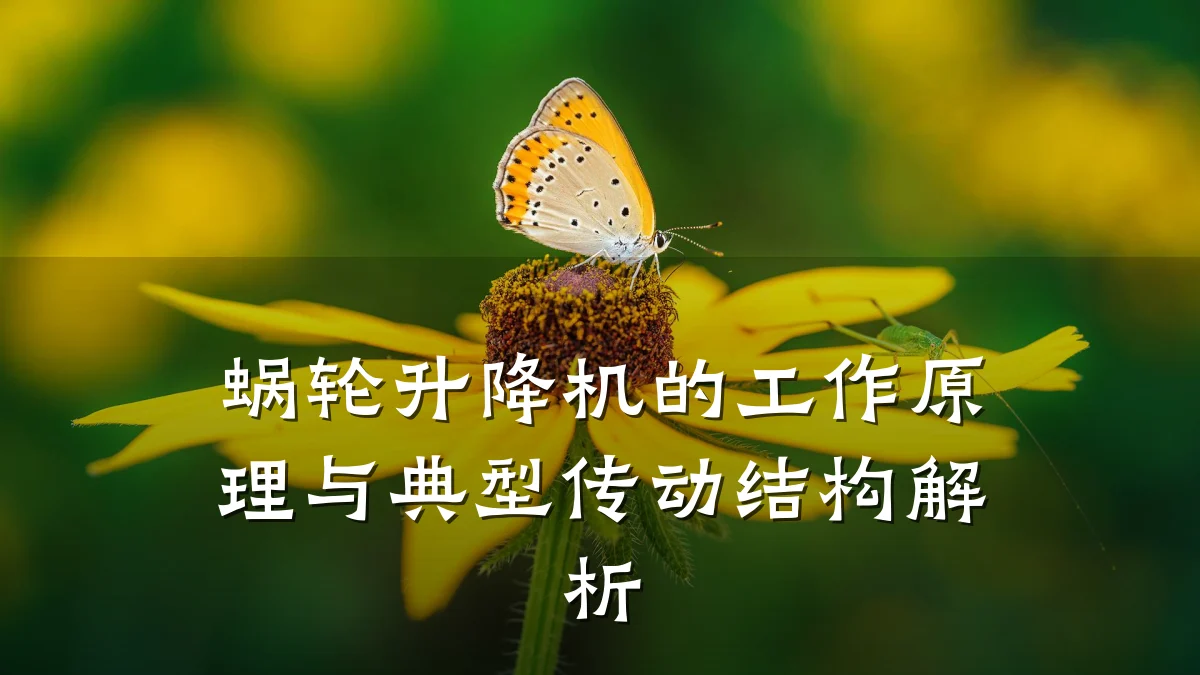 蜗轮升降机的工作原理与典型传动结构解析