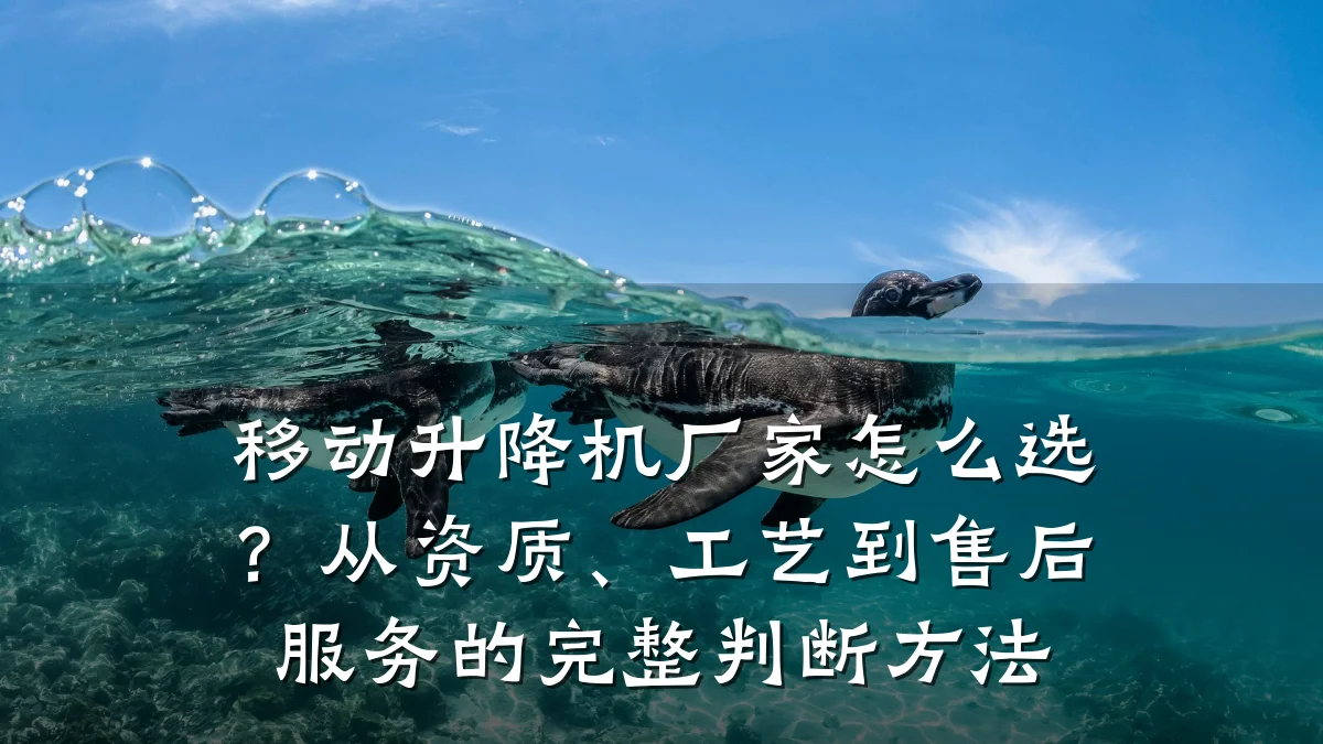 移动升降机厂家怎么选?从资质、工艺到售后服务的完整判断方法