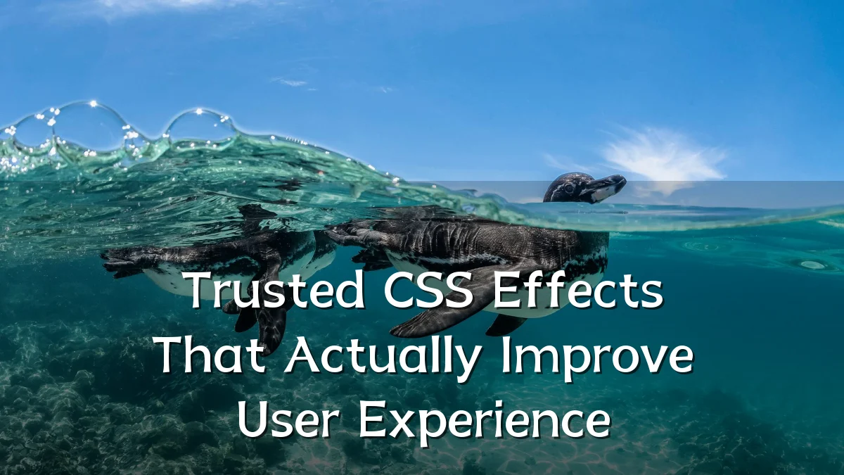 Trusted CSS Effects That Actually Improve User Experience