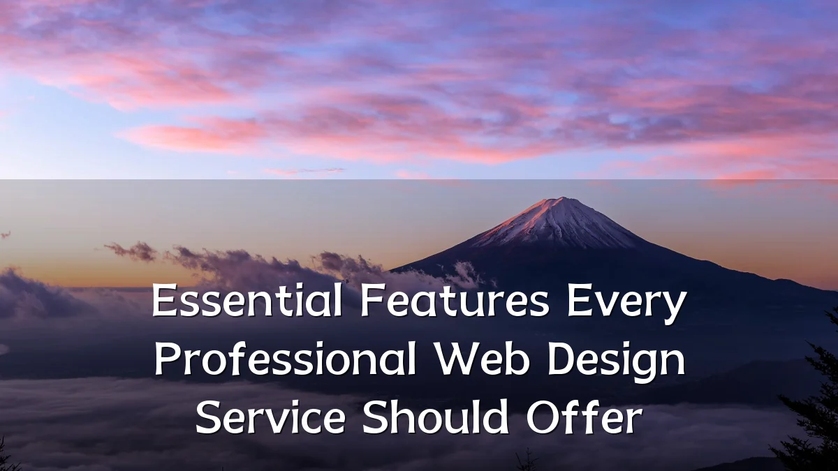 Essential Features Every Professional Web Design Service Should Offer